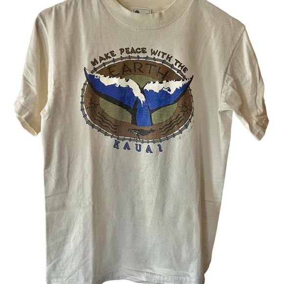 Sgt. Leisure Hawaii Other - Vintage 90s Kauai Hawaii Make Peace with the Earth Single Stitch Shirt Adult Med